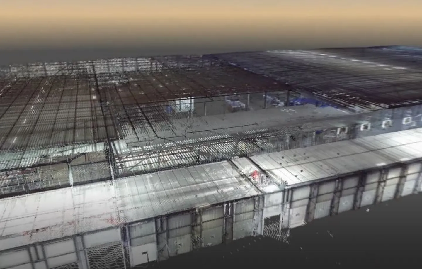 Pointcloud ter verificatie BIM van Distributiecentrum 35.000m2