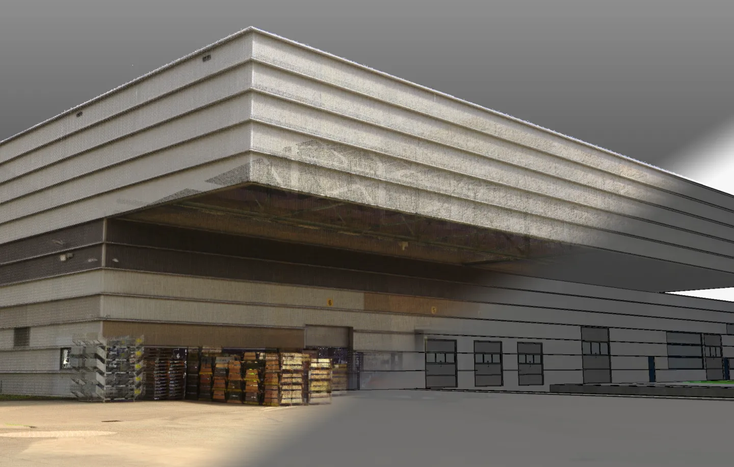 Van pointcloud naar BIM in ArchiCAD van ca 21.000 M2 terrein.